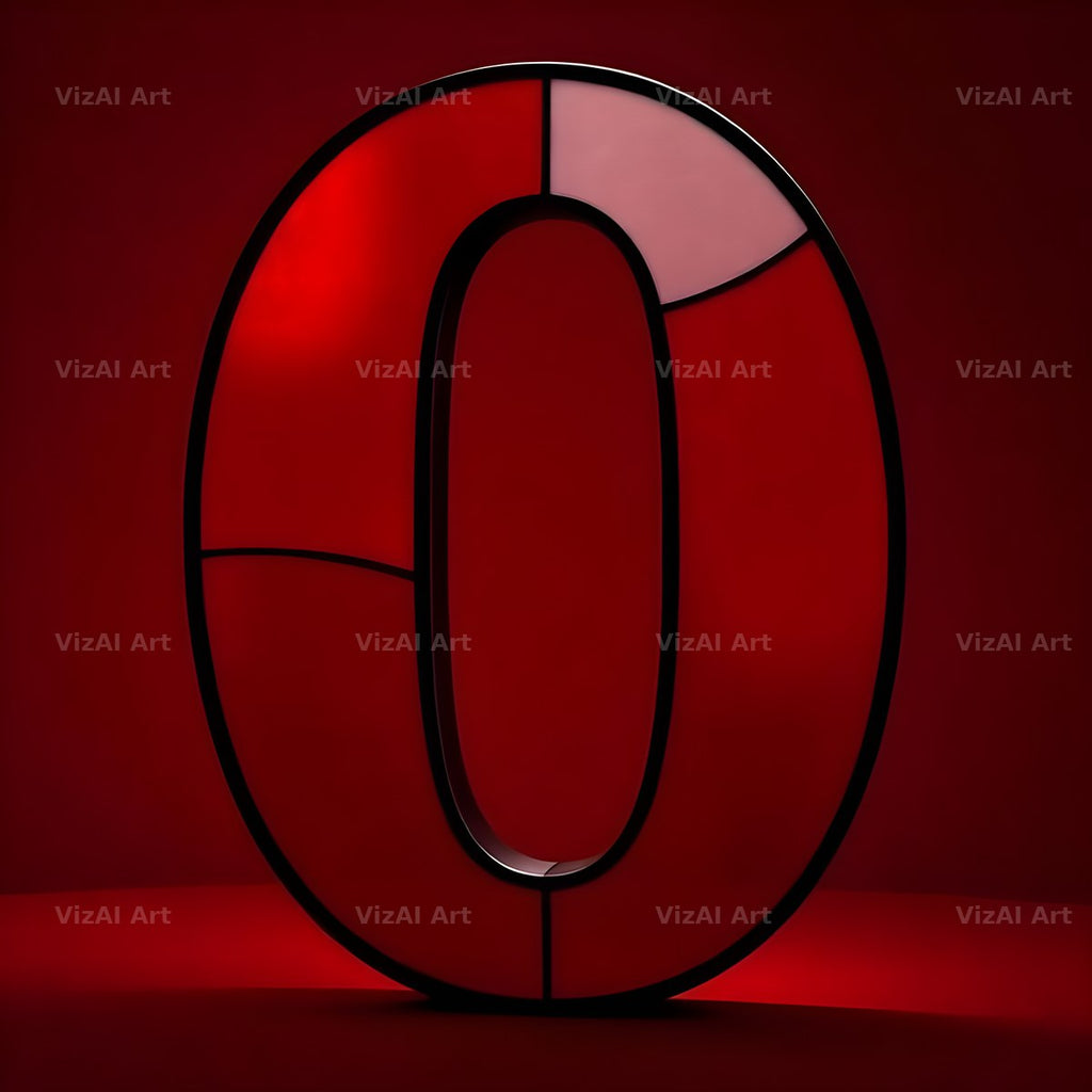 Red Stained Glass alphabet letter O