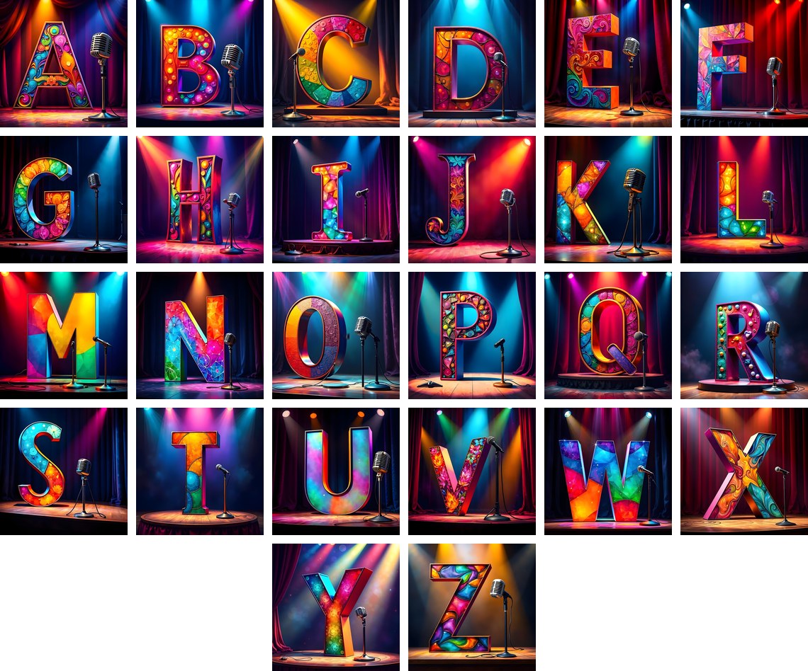 Concert Stage alphabet — all 26 letters