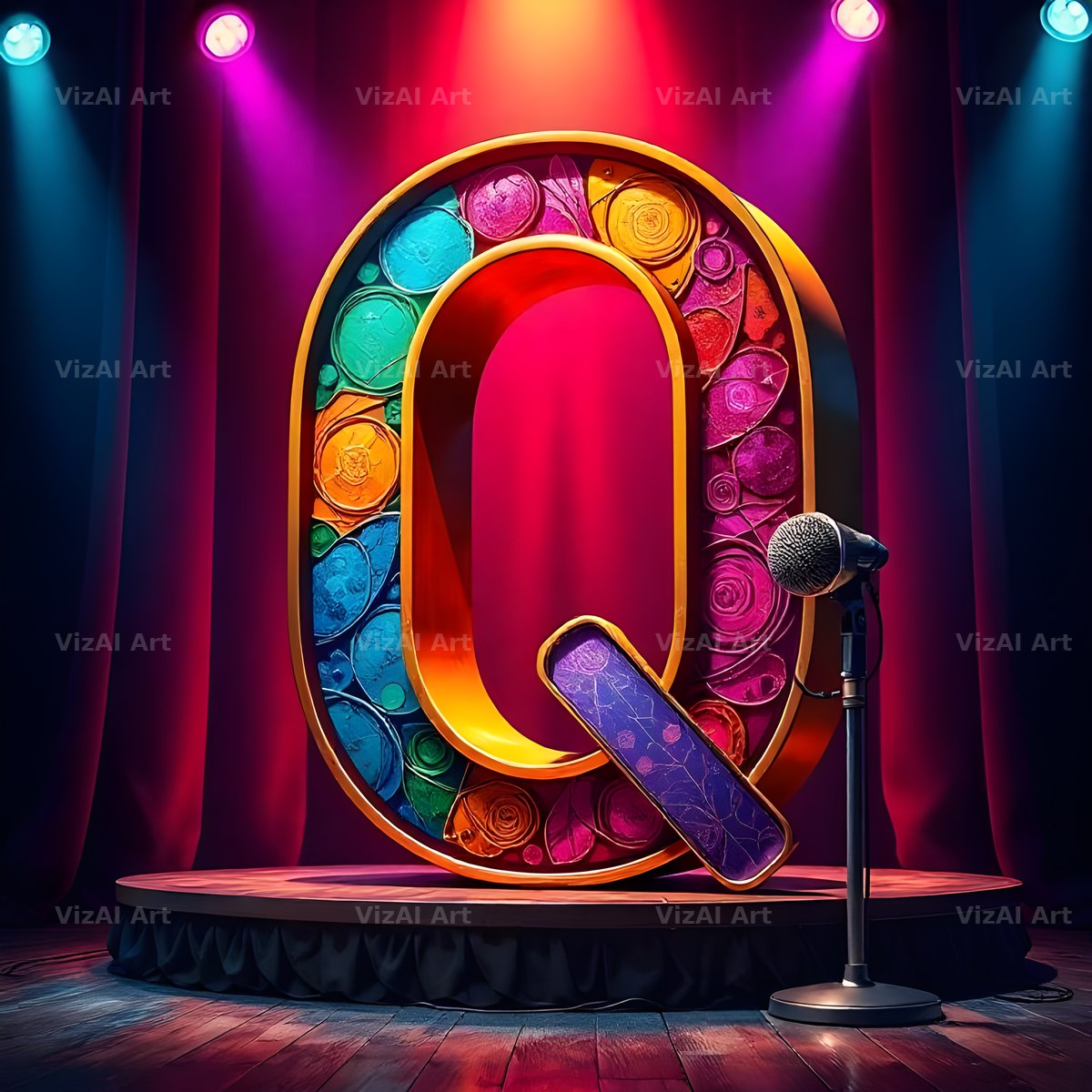Concert Stage alphabet letter Q