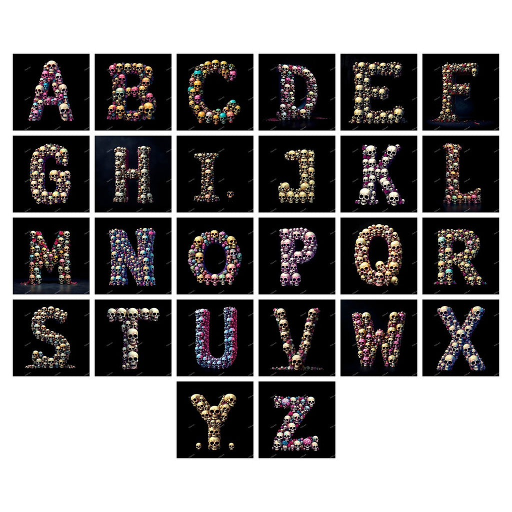Sugar Skull Alphabet — choose your individual printable letter A to Z