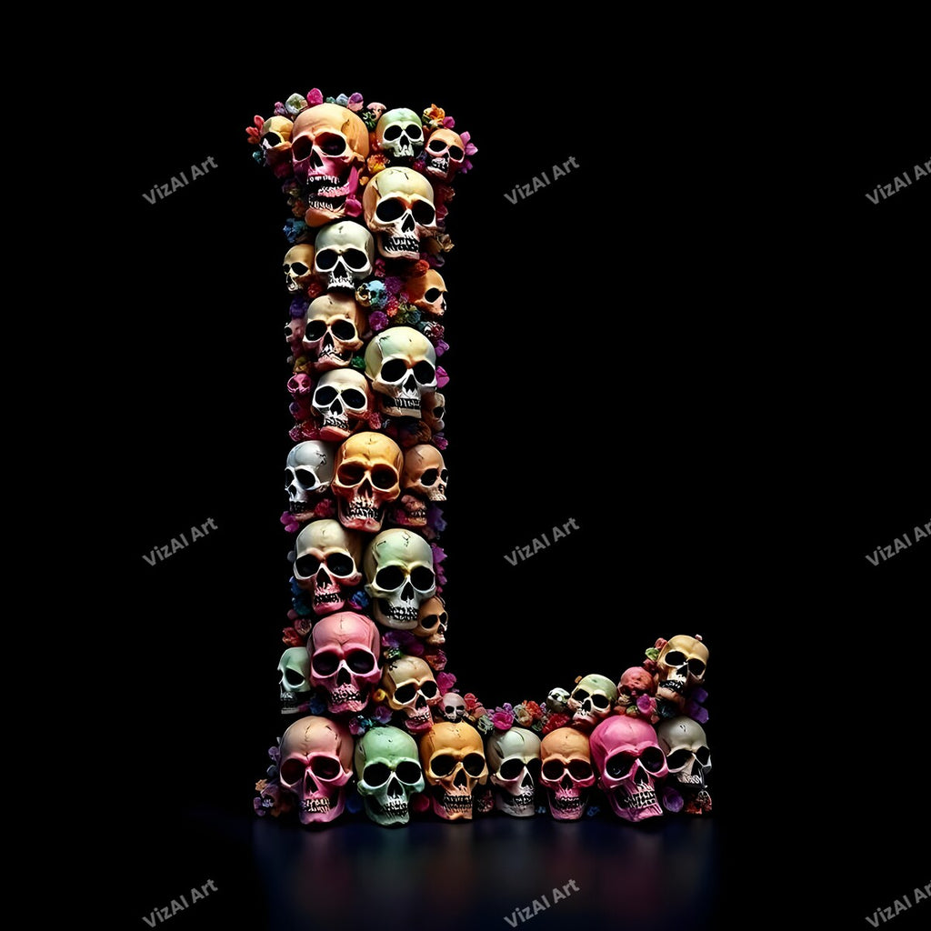 Sugar Skull alphabet letter L