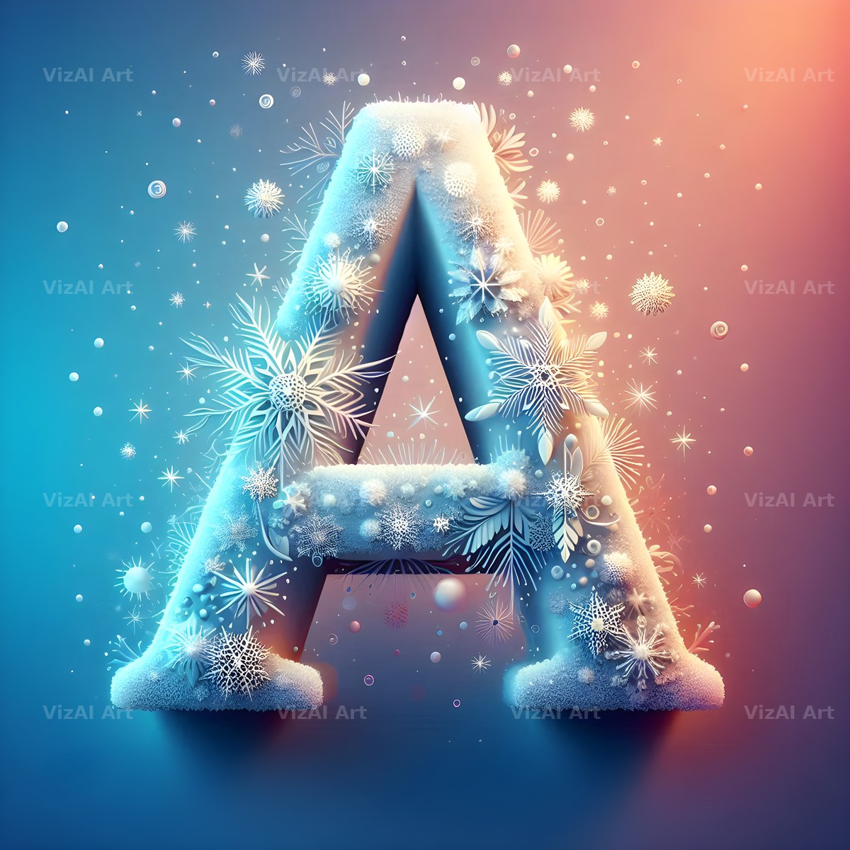 Snow alphabet letter A