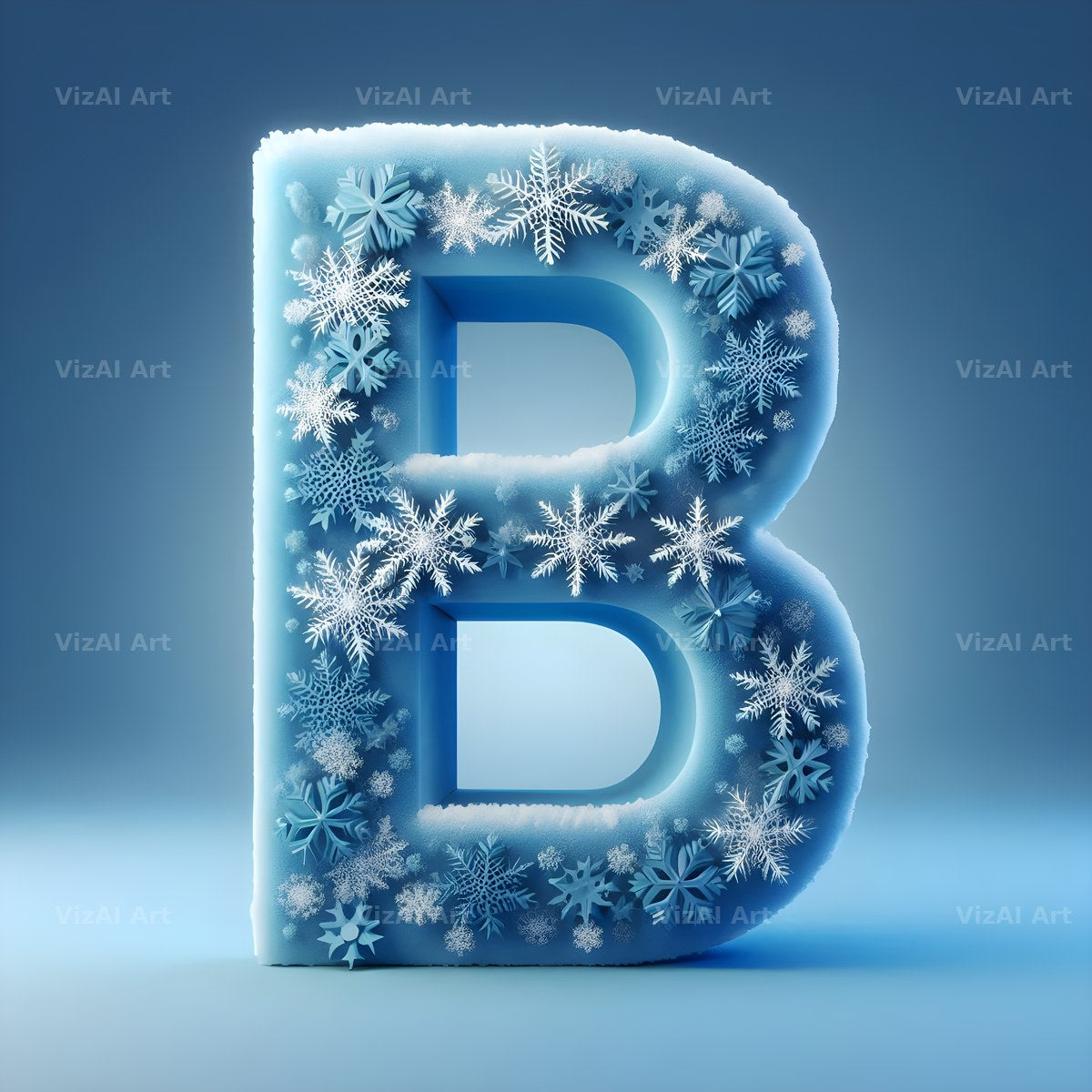 Snow alphabet letter B