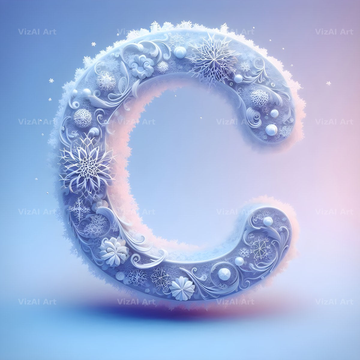 Snow alphabet letter C