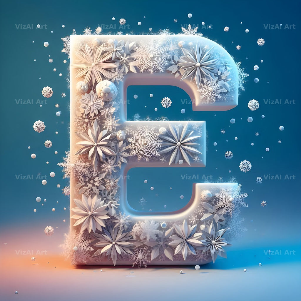 Snow alphabet letter E