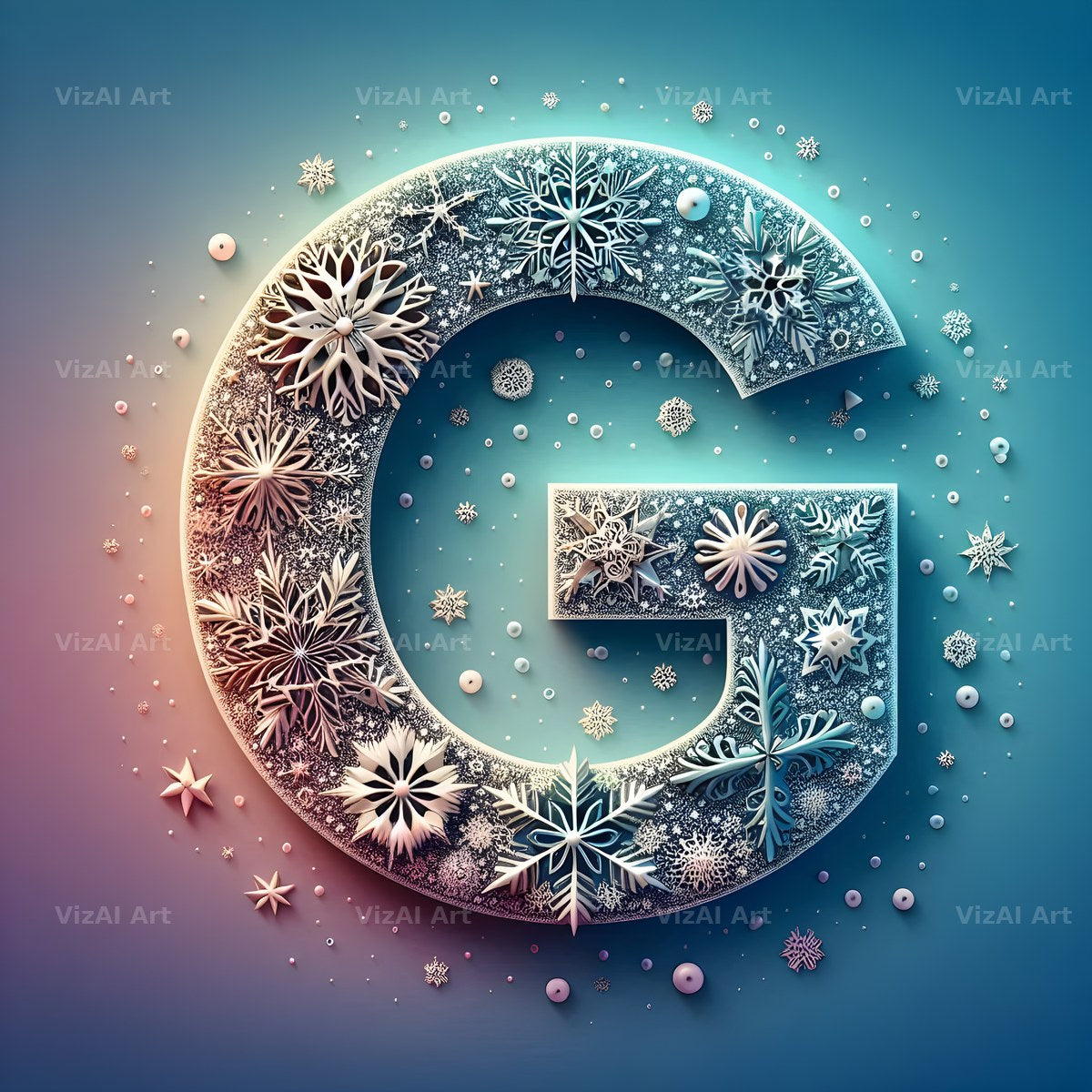 Snow alphabet letter G