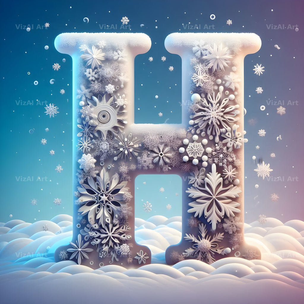 Snow alphabet letter H