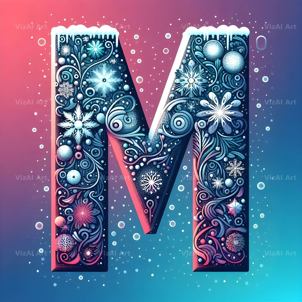 Snow alphabet letter M