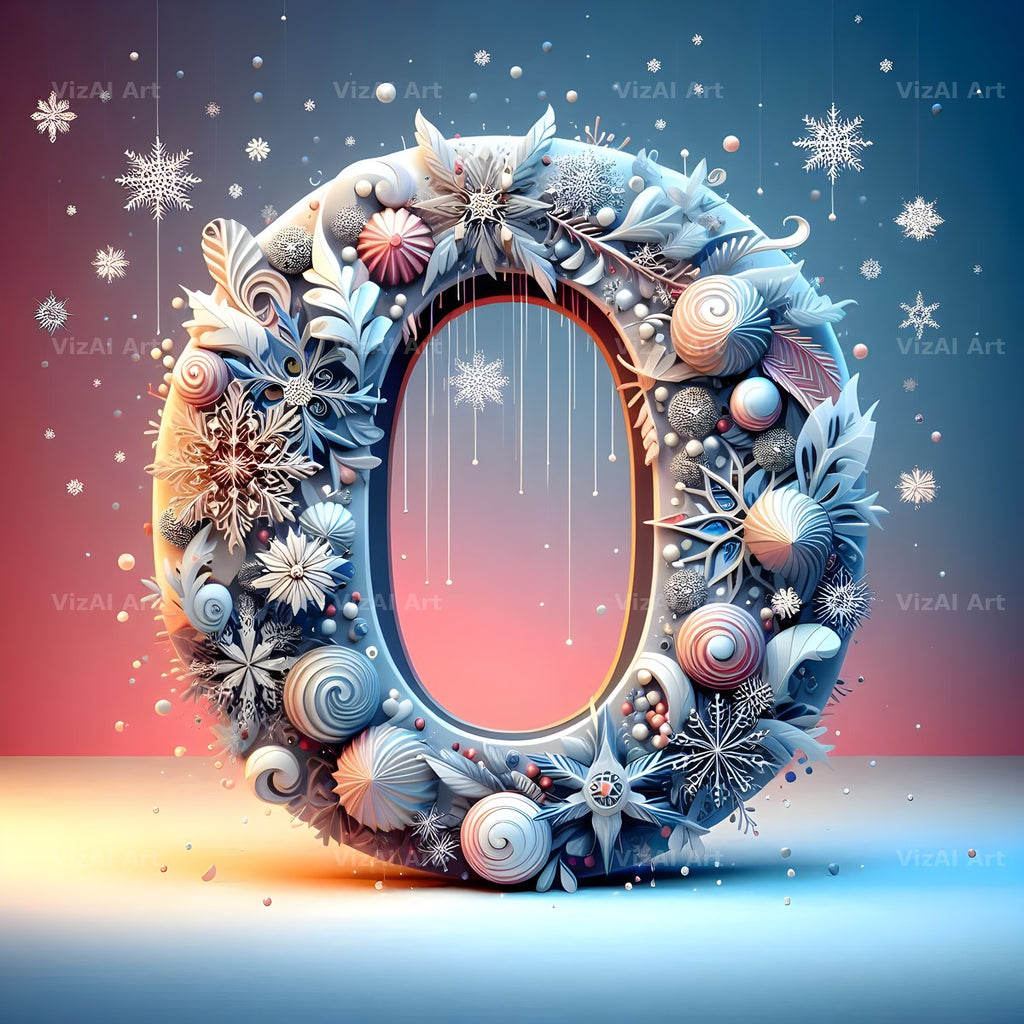 Snow alphabet letter O
