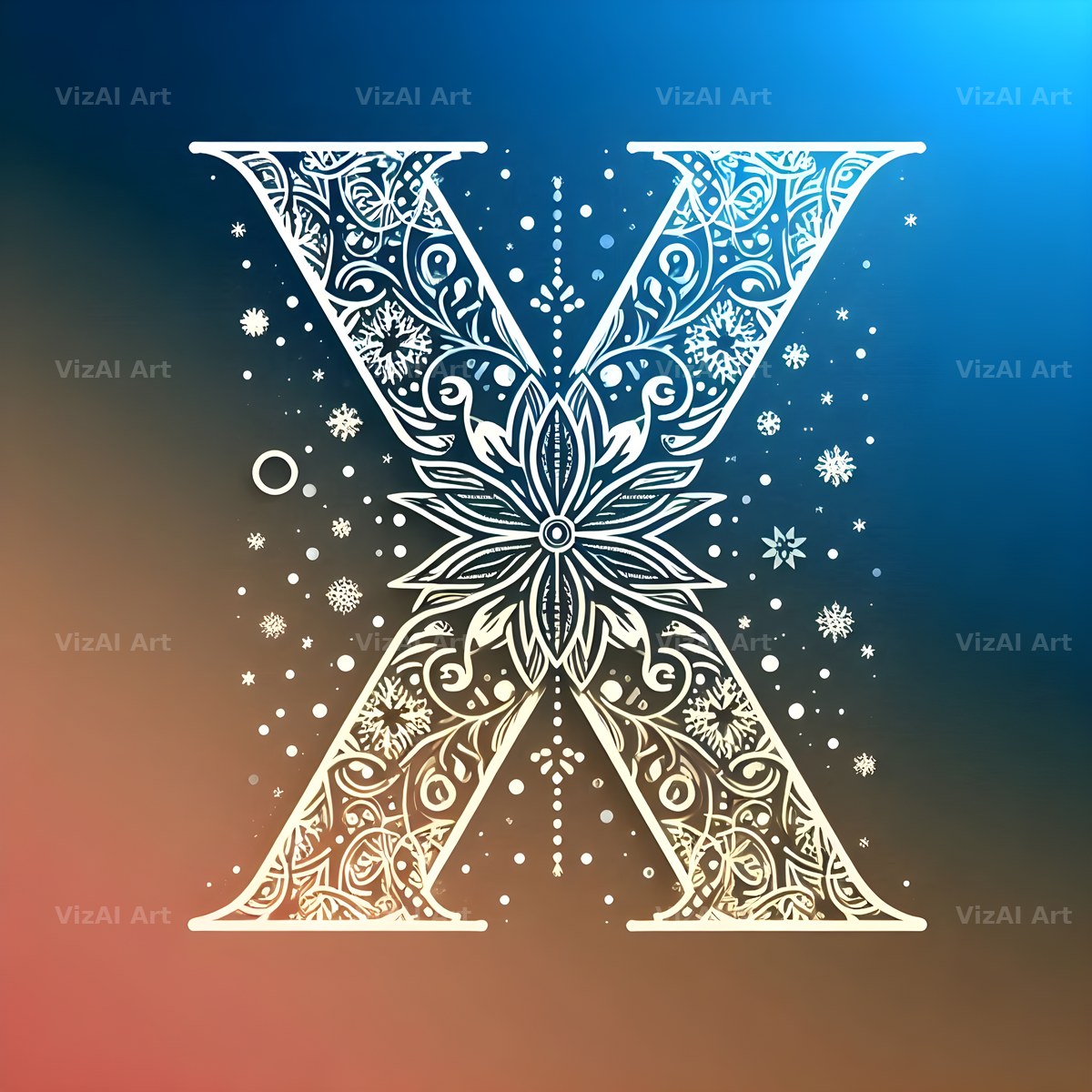Snow alphabet letter X