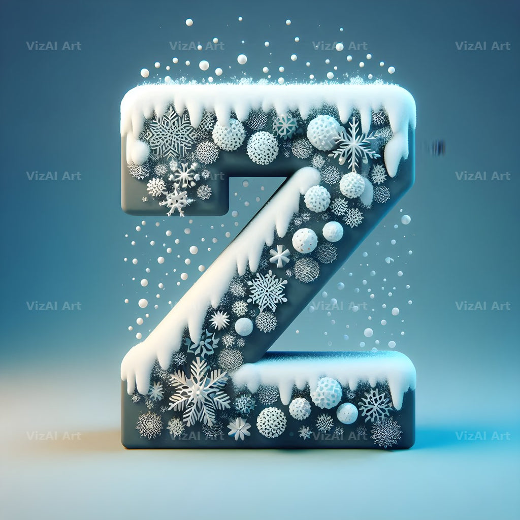 Snow alphabet letter Z