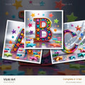 Star Confetti Pop alphabet — choose an individual printable letter