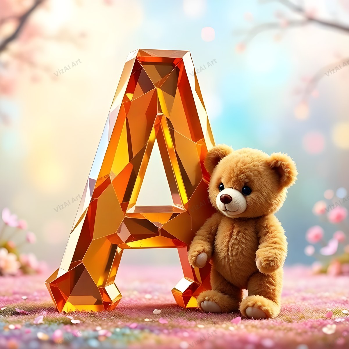 Teddy Bear alphabet letter A