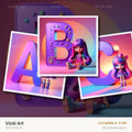 Toy Doll Pastel alphabet — choose an individual printable letter