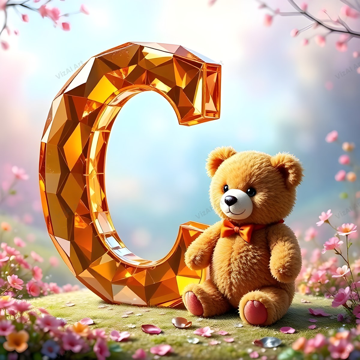 Teddy Bear alphabet letter C