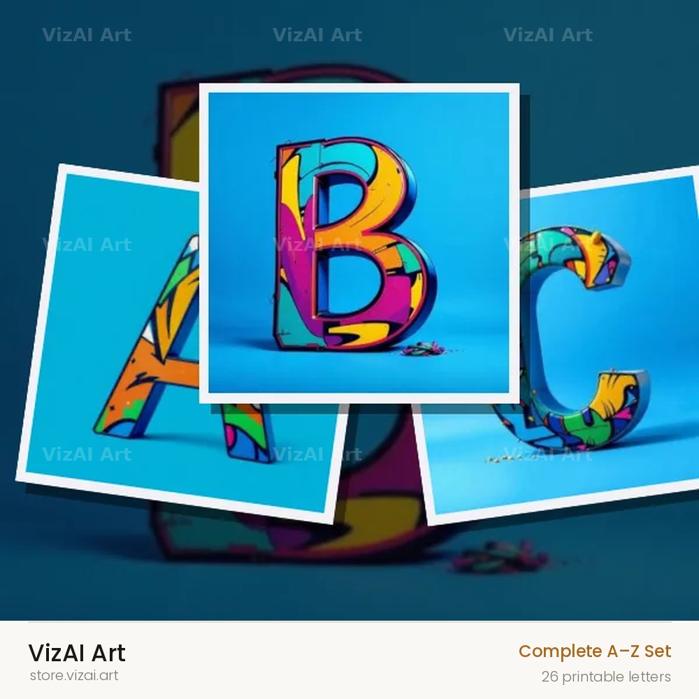Street Graffiti Tag alphabet — choose an individual printable letter