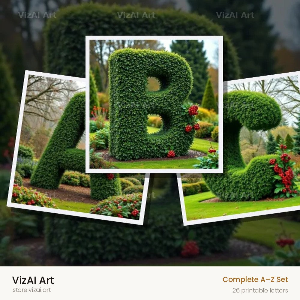 Topiary Hedge alphabet — choose an individual printable letter