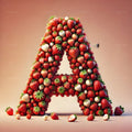 Strawberry Basket alphabet — printable letter A