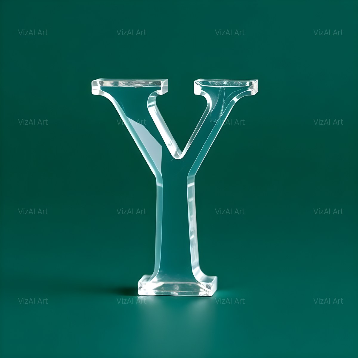 Glass Emerald Shine alphabet — printable letter Y