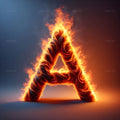 Blazing Flame alphabet — printable letter A