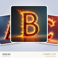 Blazing Flame alphabet — choose an individual printable letter