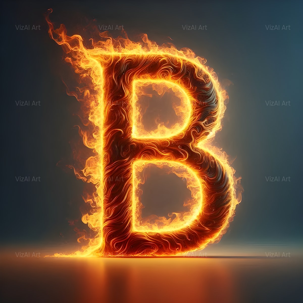 Blazing Flame alphabet — printable letter B