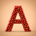Strawberry Berry Heap alphabet — printable letter A