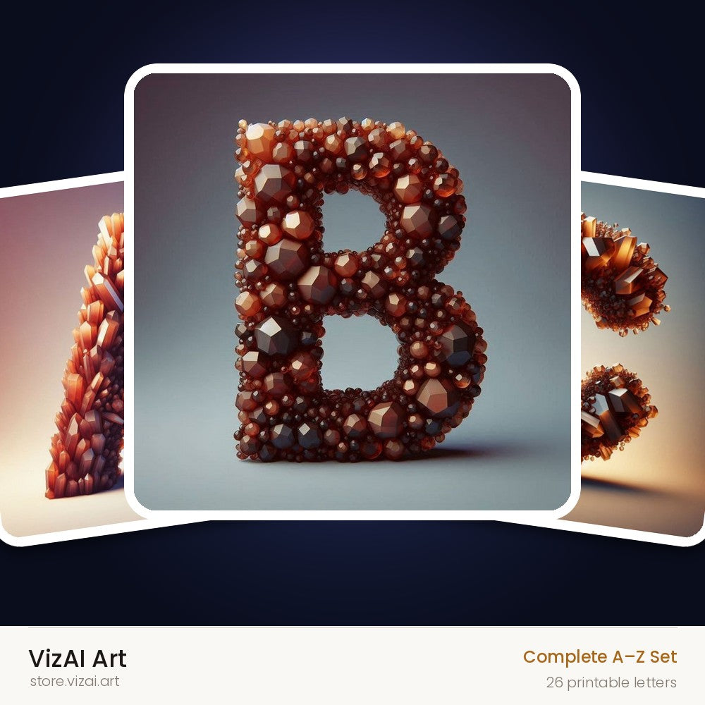 Amber Crystal Bead alphabet — choose an individual printable letter