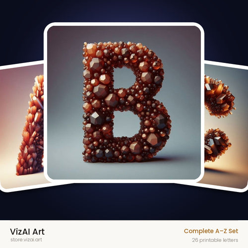 Amber Crystal Bead alphabet — choose an individual printable letter