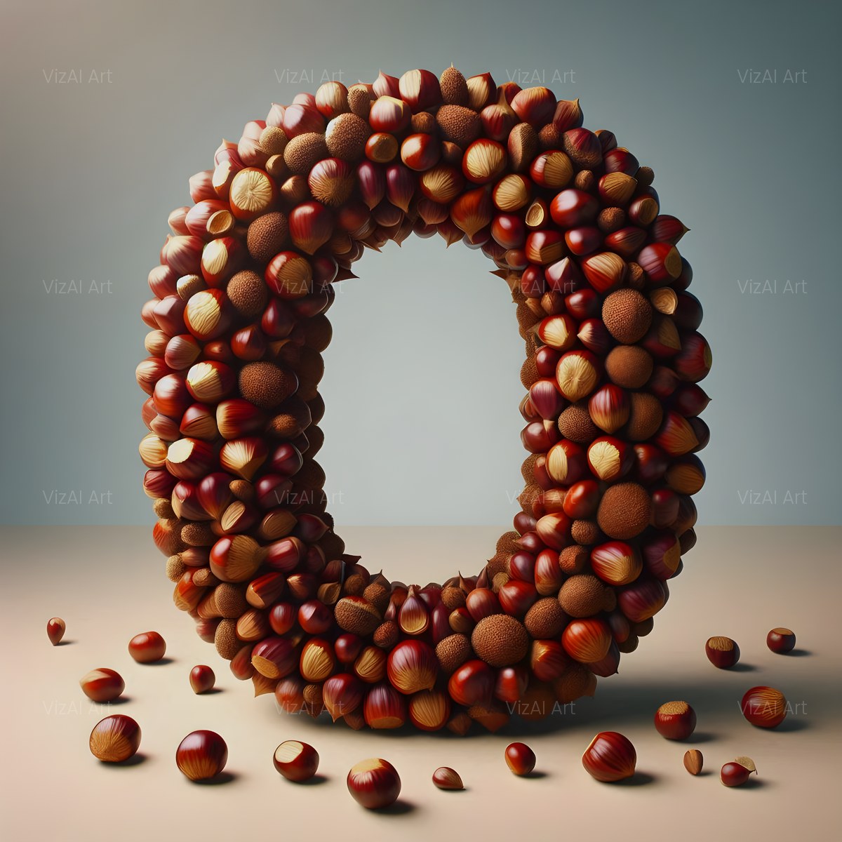 Chestnut Roast Warmth alphabet — printable letter O