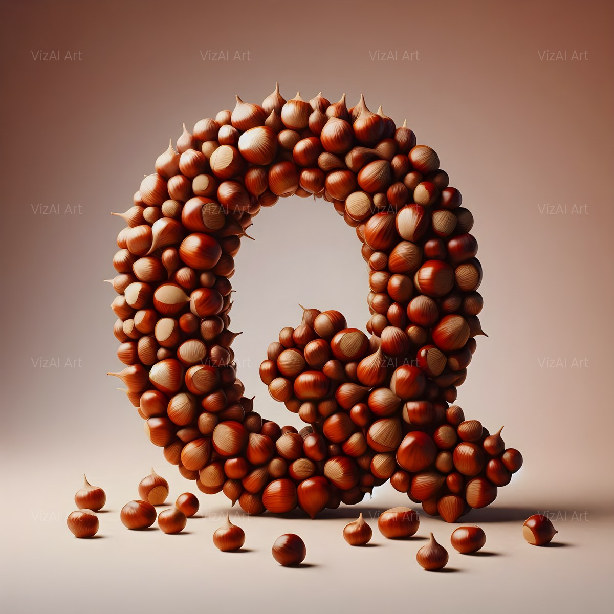 Chestnut Roast Warmth alphabet — printable letter Q