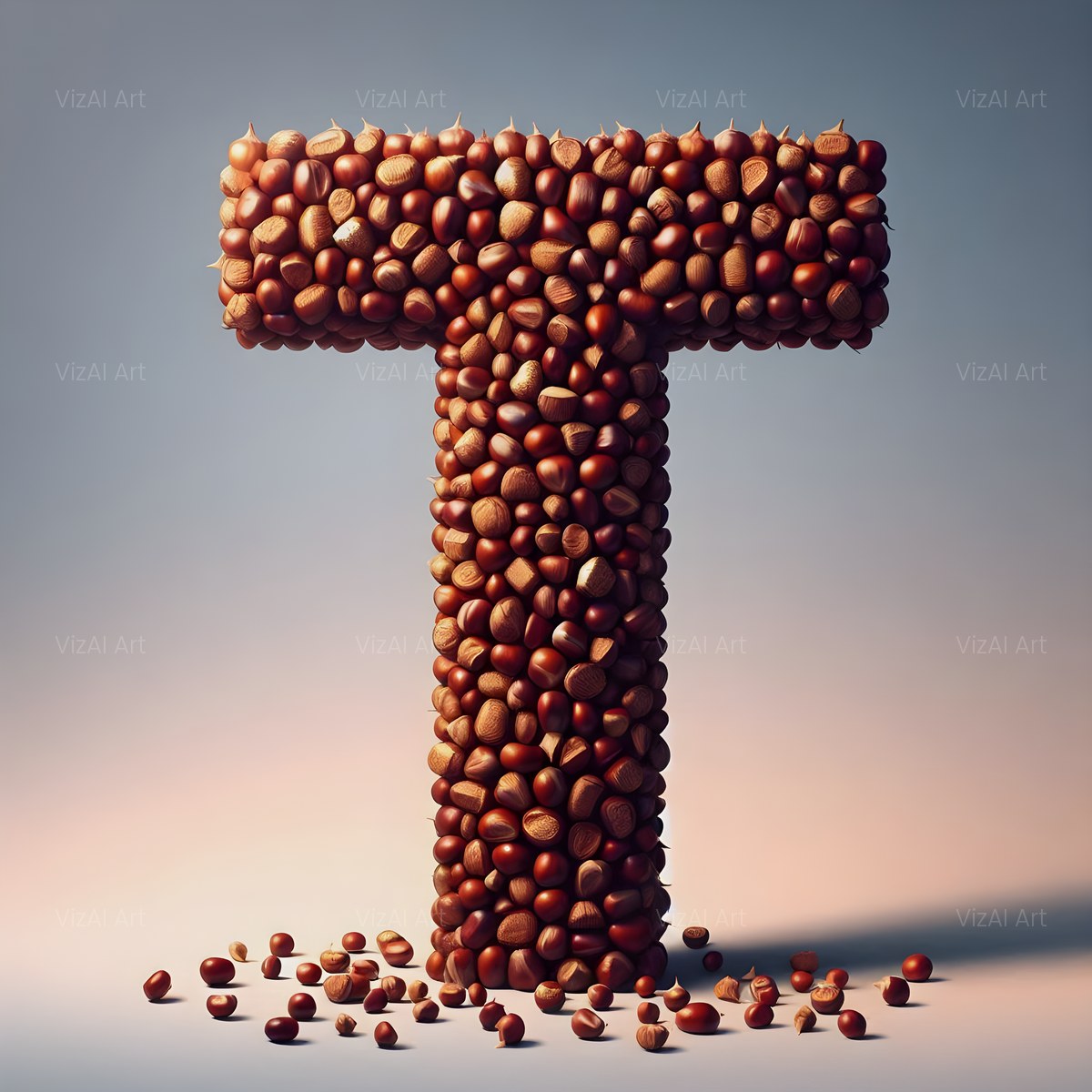Chestnut Roast Warmth alphabet — printable letter T