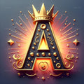 Royal Crown Gold alphabet — printable letter A