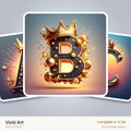 Royal Crown Gold alphabet — choose an individual printable letter