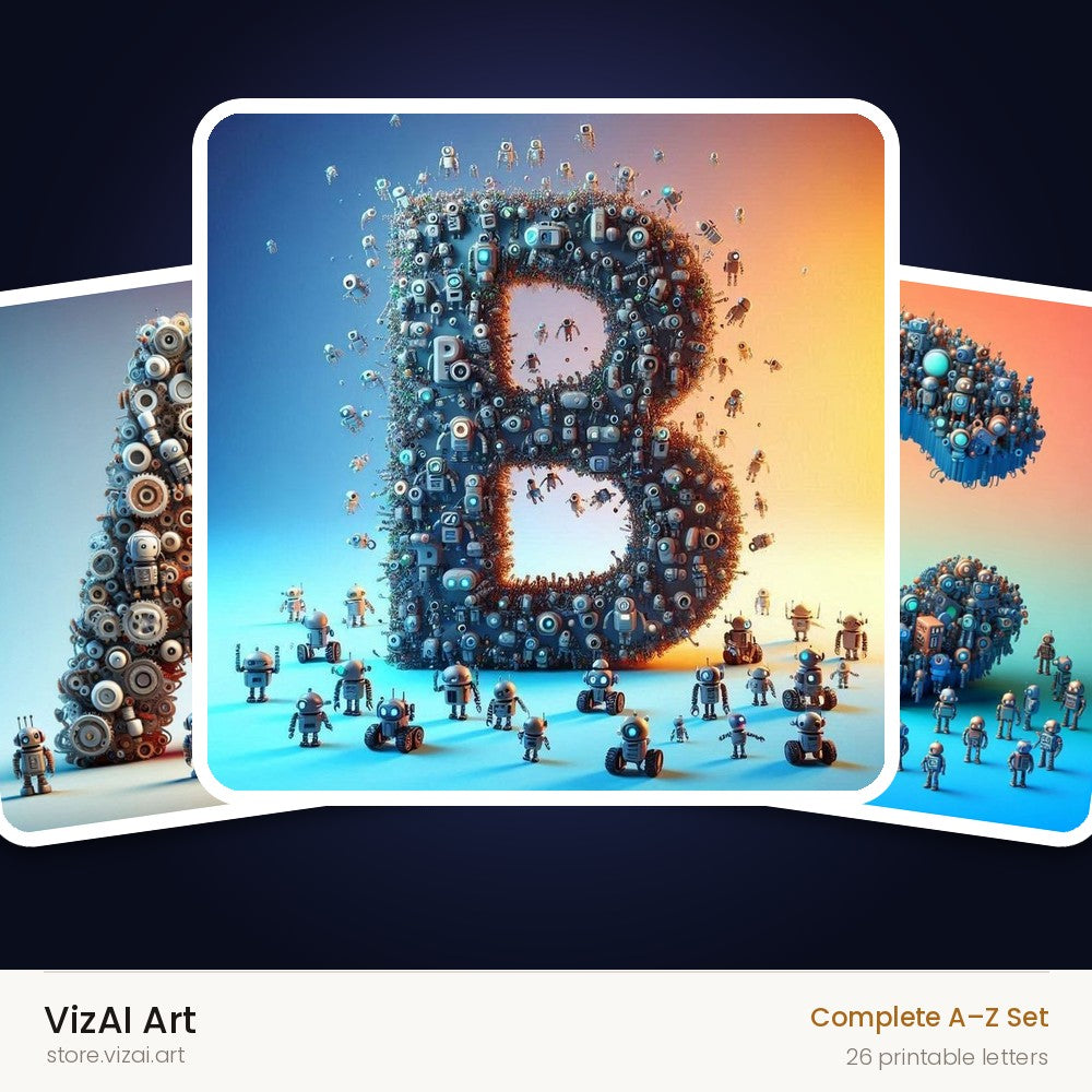 VizAI Art — complete A–Z printable alphabet set