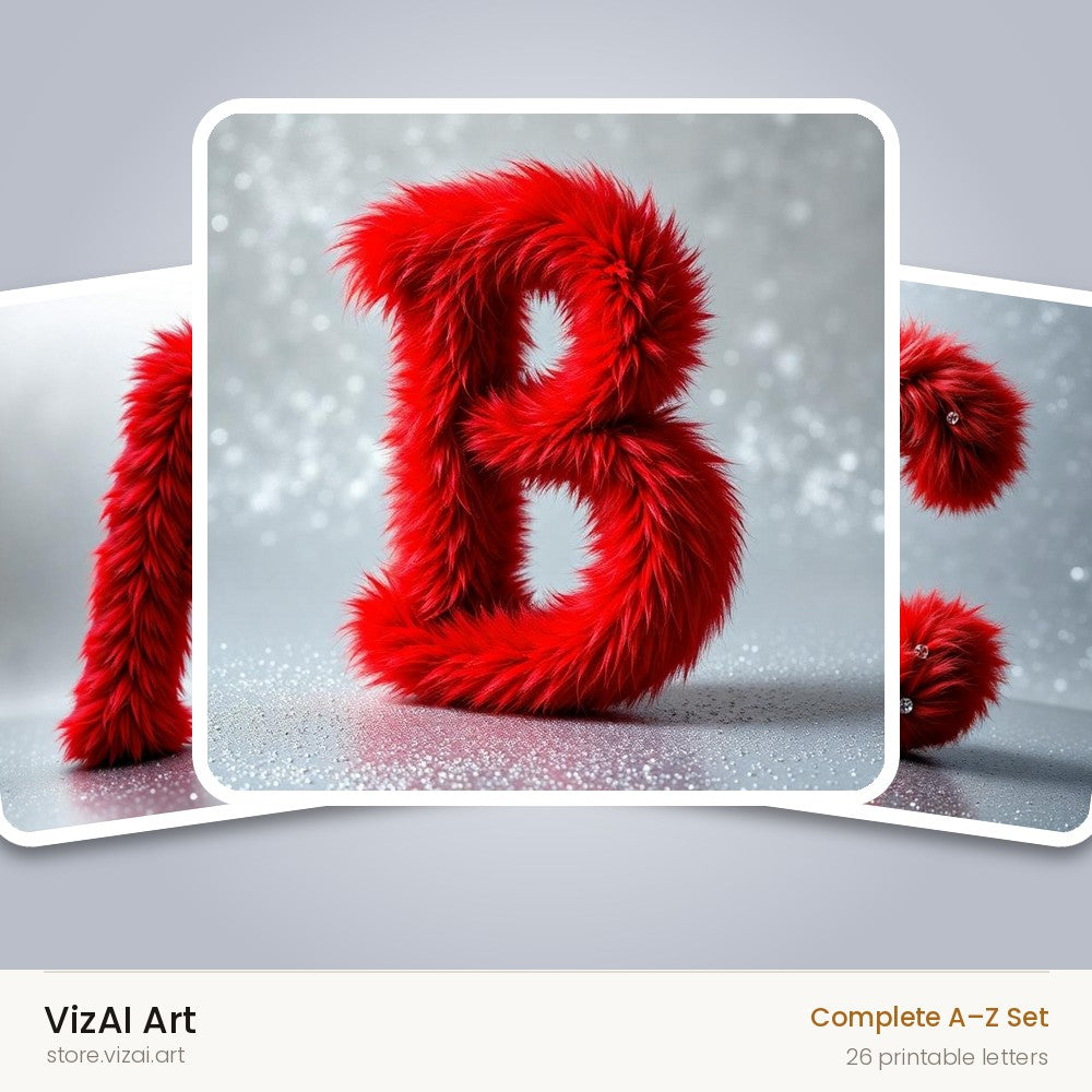 Scarlet Star Fur alphabet — choose an individual printable letter