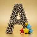 Silver Bead Star alphabet — printable letter A