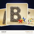 Silver Bead Star alphabet — choose an individual printable letter