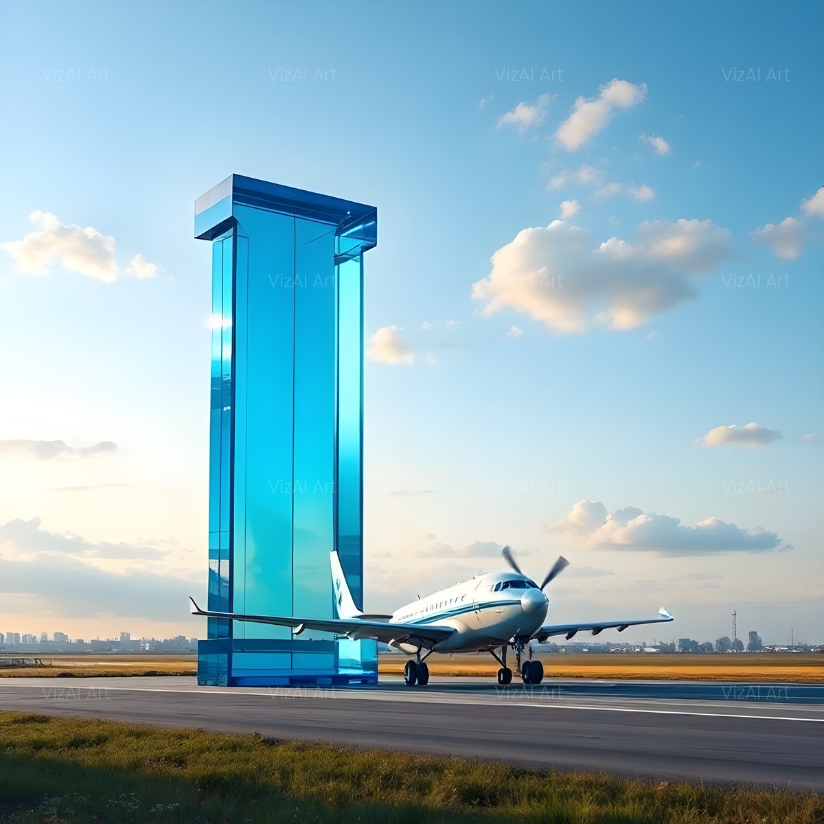 Airliner Runway Blue alphabet — printable letter I