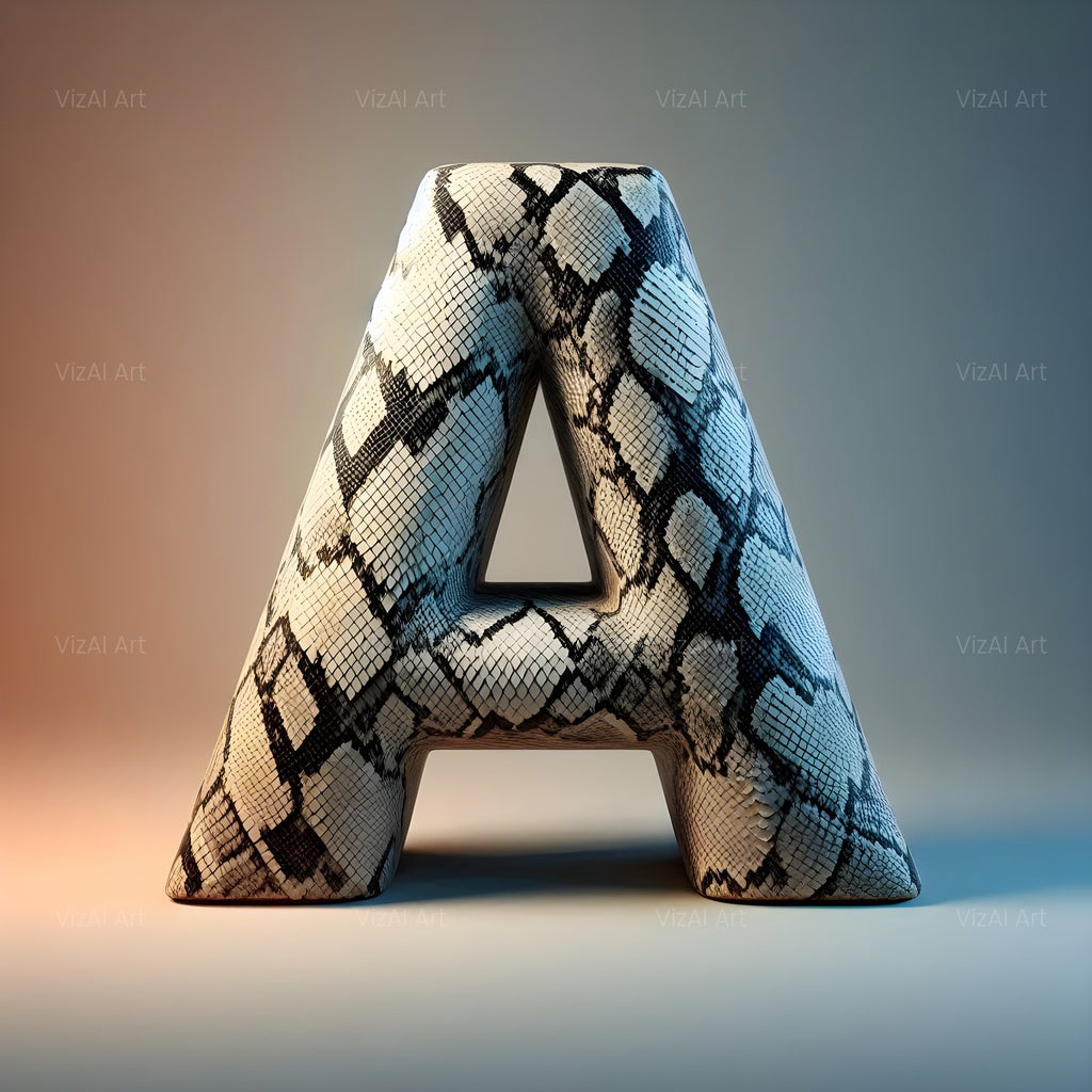 Snakeskin Texture alphabet — printable letter A