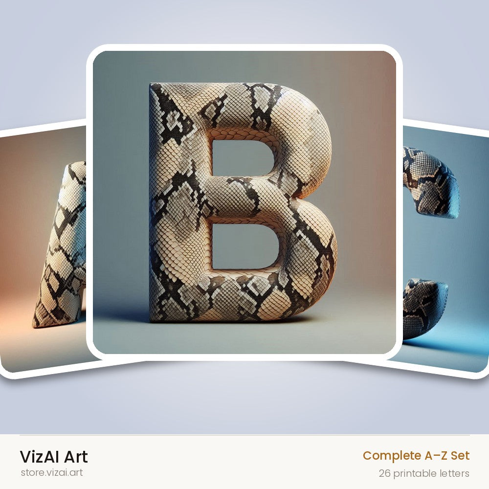 Snakeskin Texture alphabet — choose an individual printable letter