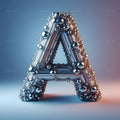 Silver Crystal alphabet — printable letter A