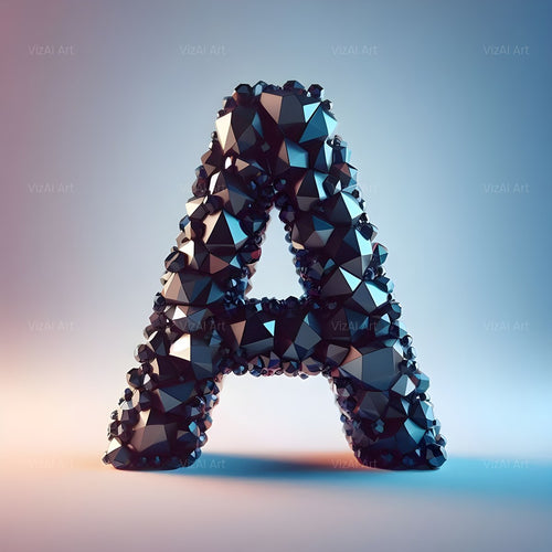 Black Crystal alphabet — printable letter A