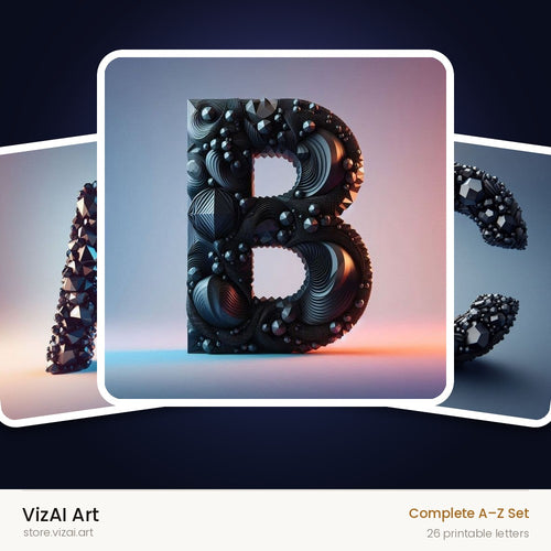 VizAI Art — complete A–Z printable alphabet set
