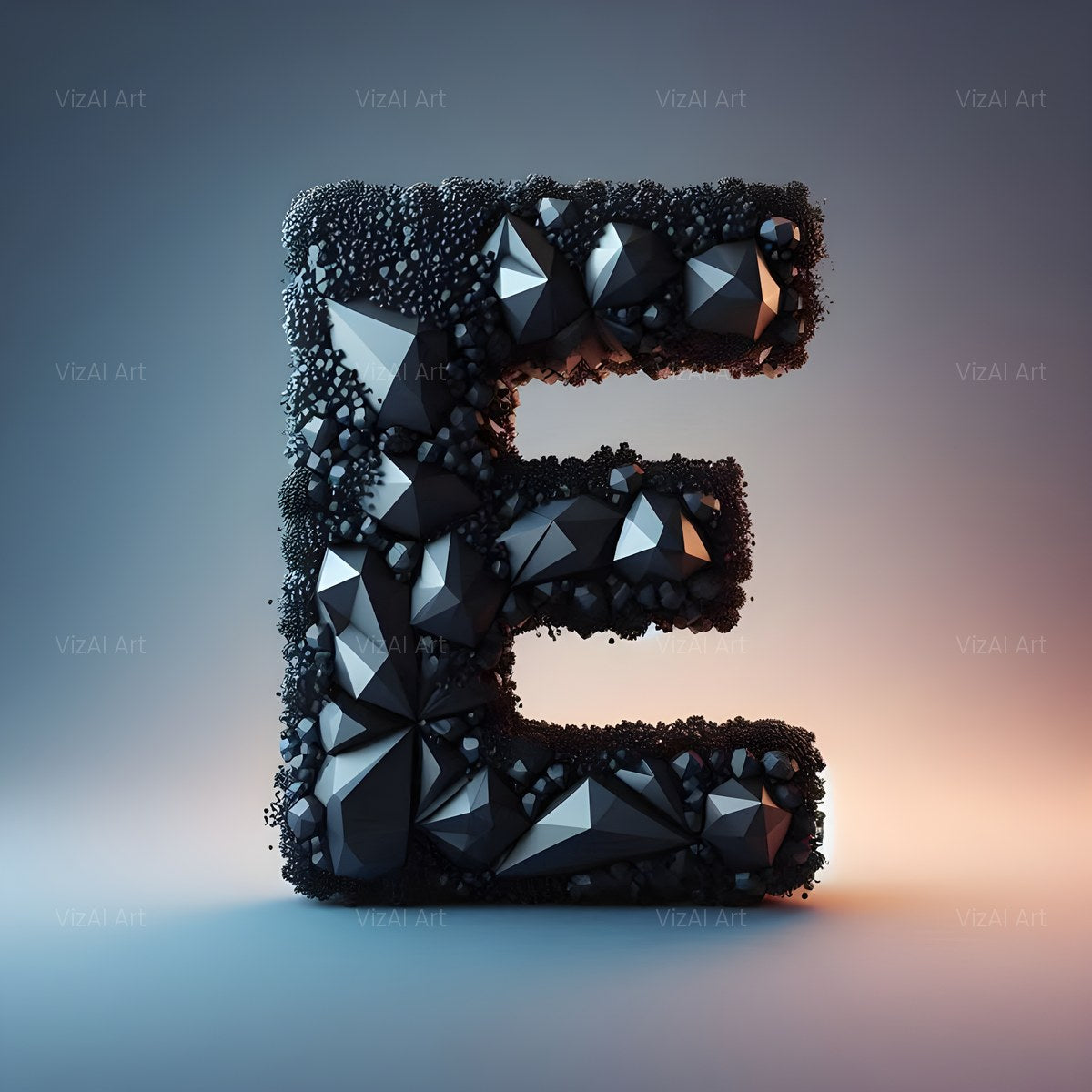 Black Crystal alphabet — printable letter E