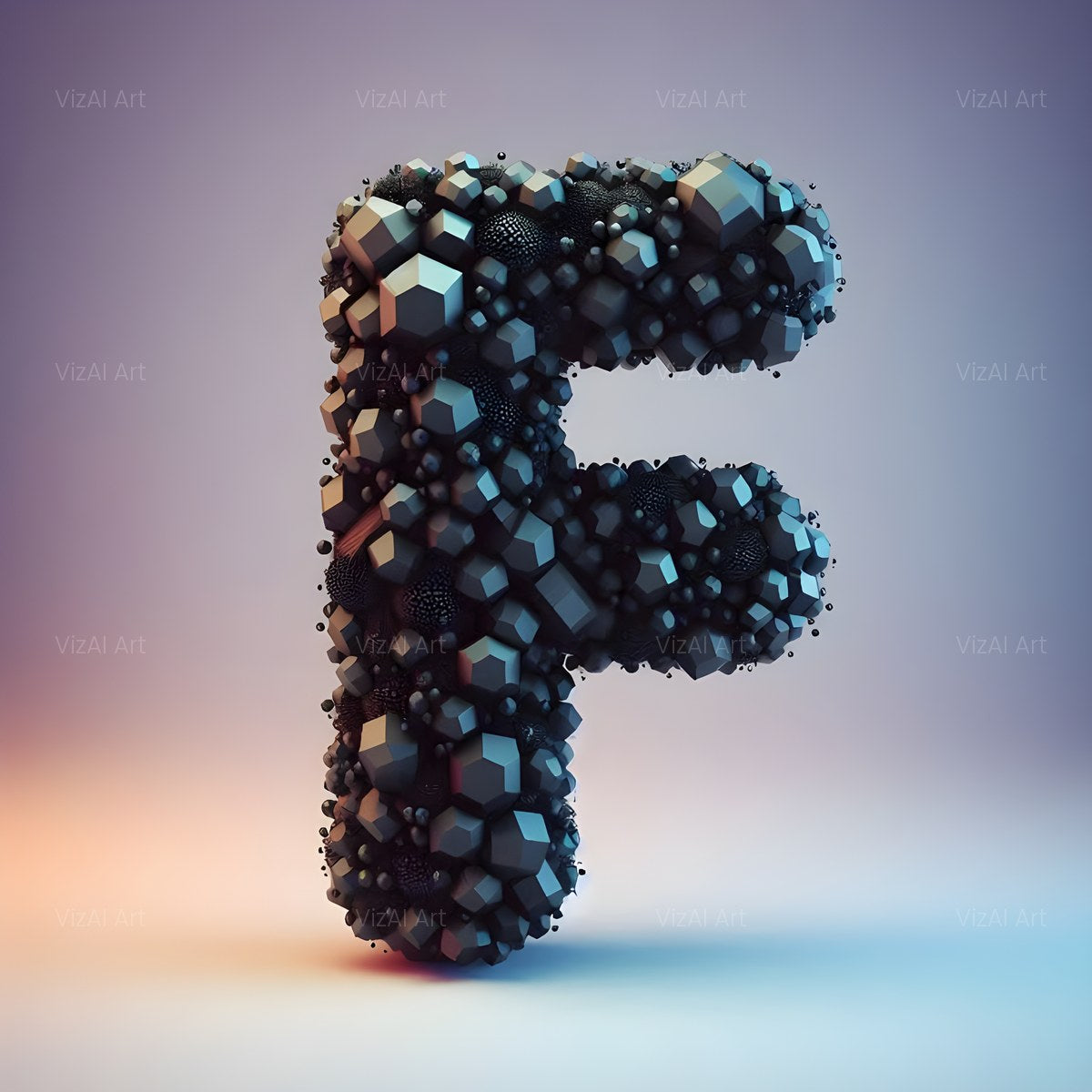 Black Crystal alphabet — printable letter F