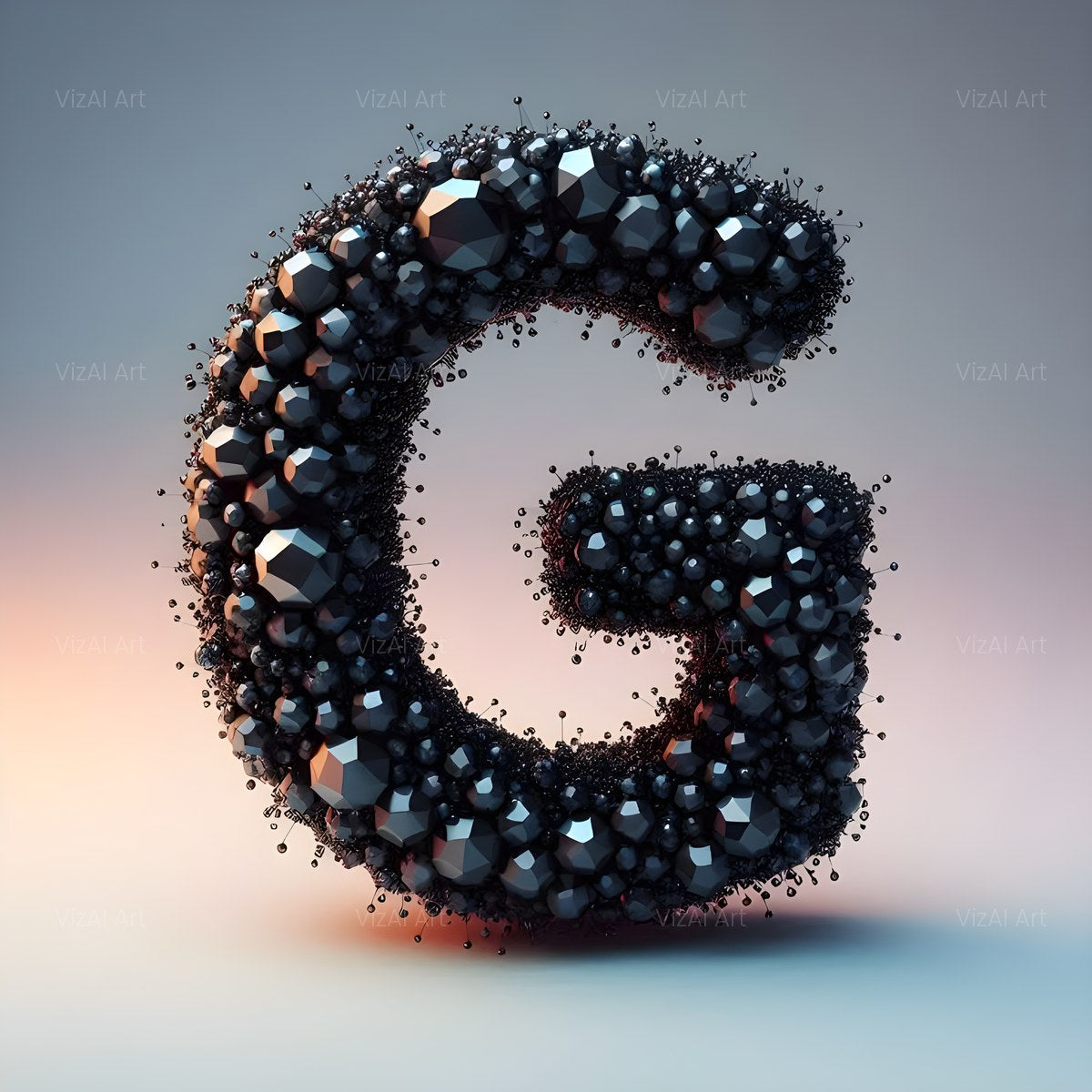 Black Crystal alphabet — printable letter G