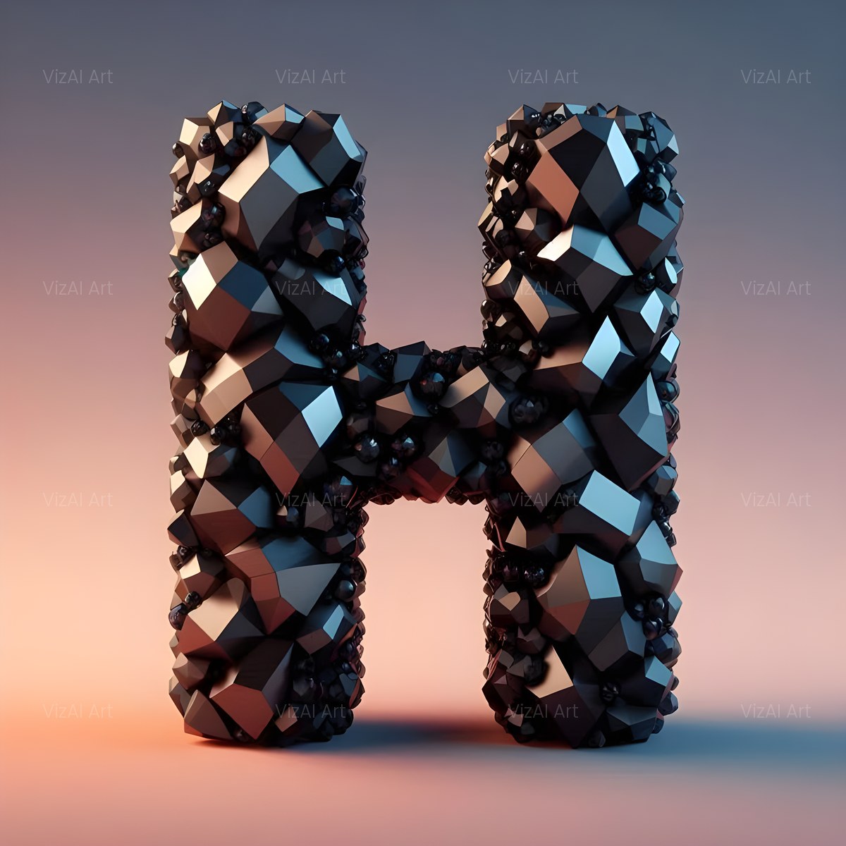 Black Crystal alphabet — printable letter H