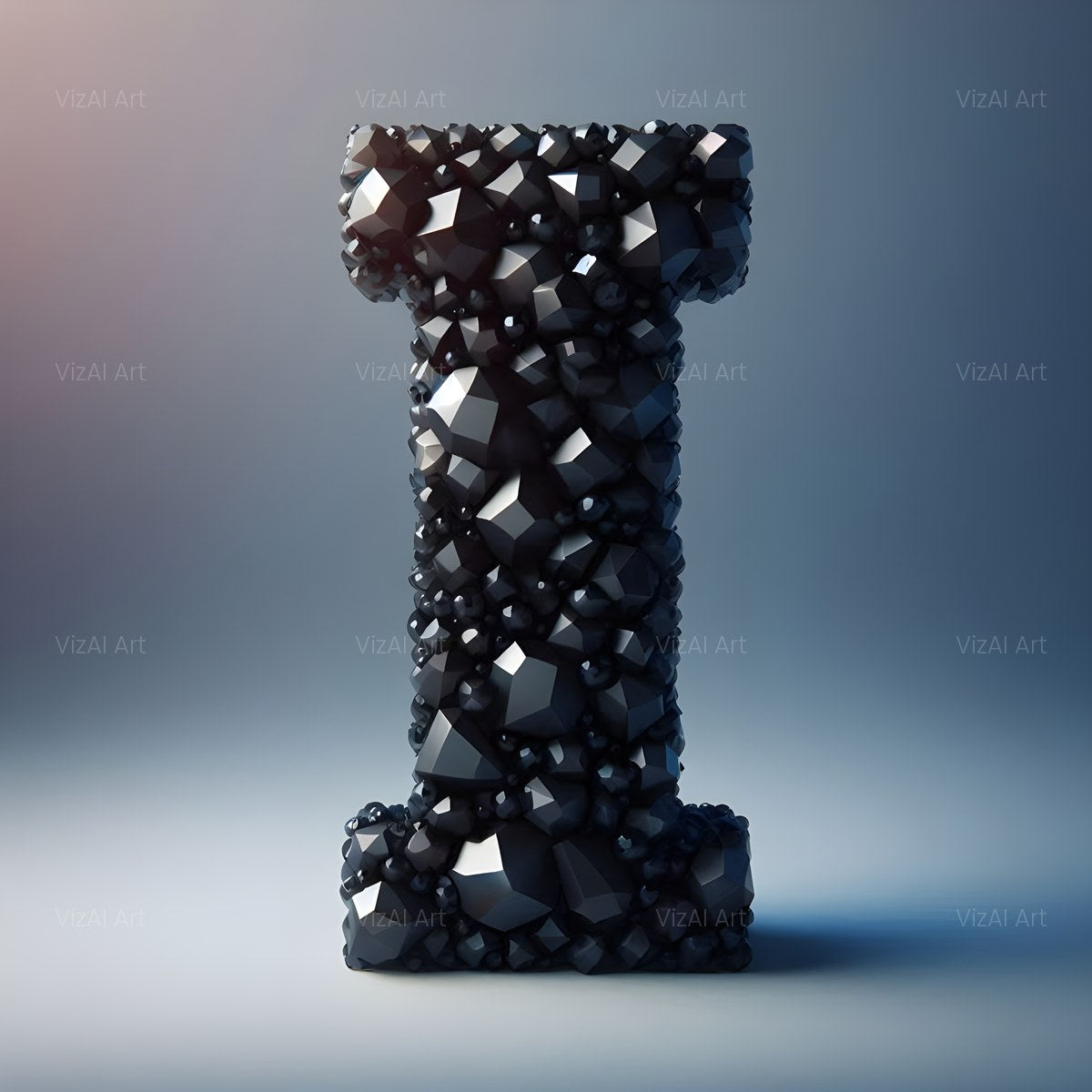 Black Crystal alphabet — printable letter I