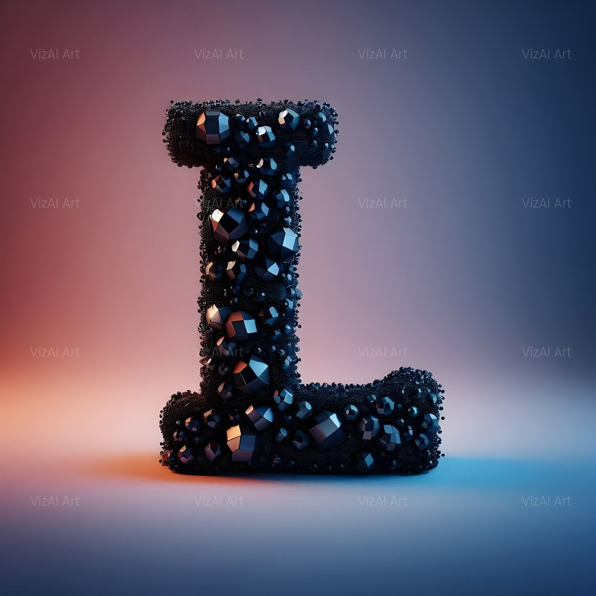 Black Crystal alphabet — printable letter L